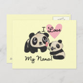 Carte Postale Pandas I Love My Nana (Devant / Derrière)