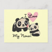 Carte Postale Pandas I Love My Nana (Devant)