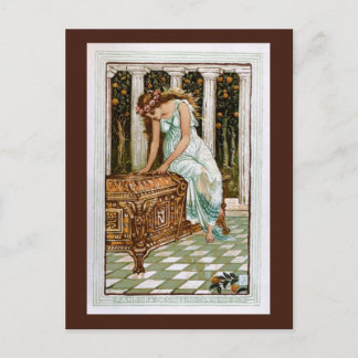 Carte Postale Pandora désire ouvrir la boîte