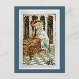 Carte Postale Pandora désire ouvrir la boîte