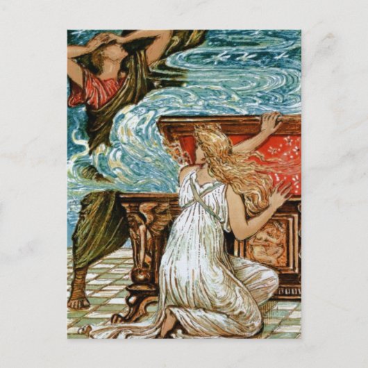 Carte Postale Pandora ouvre la boîte (Devant)