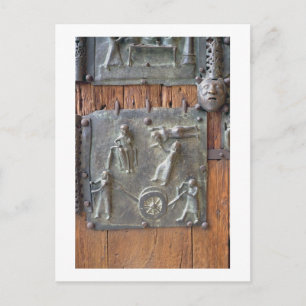 Carte Postale Panel from the left hand door, 12th century