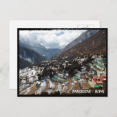 Carte Postale Pangboche, vues du sentier de l'Everest, Himalaya (Devant / Derrière)