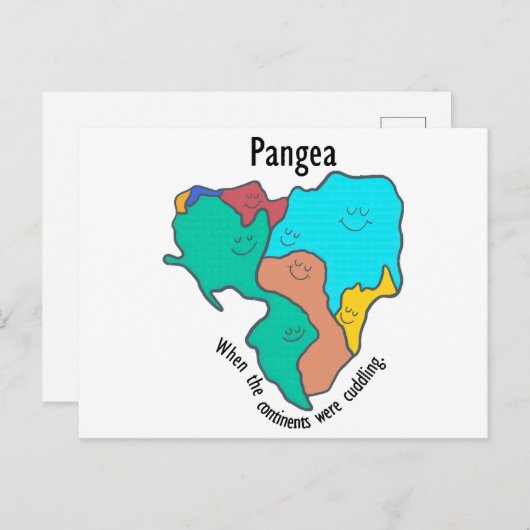 Carte Postale Pangea Continents Cuddin Multicolor (Devant / Derrière)