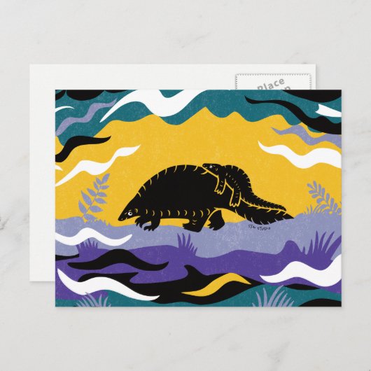 Carte postale Pangolin Art (Devant / Derrière)