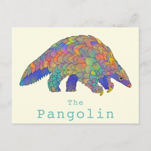 Carte Postale Pangolin Espèces en voie de disparition Art animal (Devant)