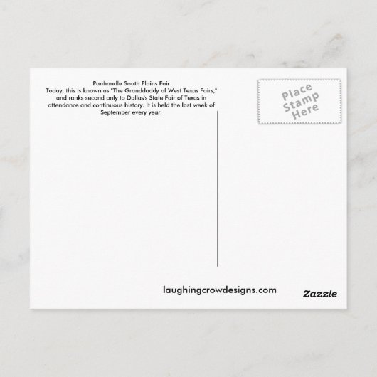 Carte postale Panhandle South Plaines Fair (Dos)