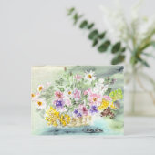 Carte postale Panier à fleurs (Debout devant)