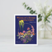 Carte Postale Panier à fleurs et oiseaux des années 1920 (Debout devant)