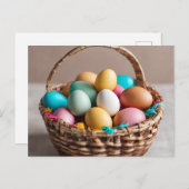 Carte Postale Panier à oeufs de Pâques (Devant / Derrière)