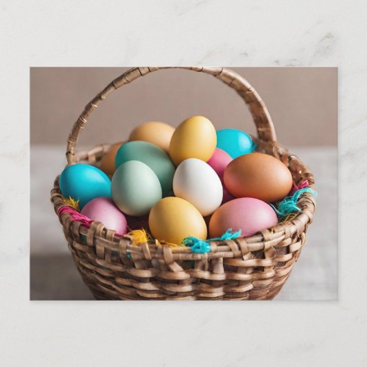 Carte Postale Panier à oeufs de Pâques (Devant)