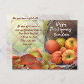 Carte Postale Panier Apple coloré Personnaliser Thanksgiving (Devant / Derrière)