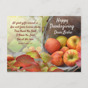 Carte Postale Panier Apple coloré Personnaliser Thanksgiving Po