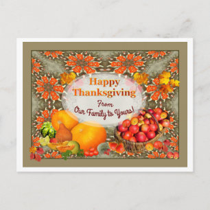 Carte postale Panier Apple Thanksgiving Holiday