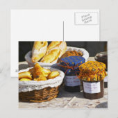 Carte Postale Panier avec croissants et pains au chocolat. (Devant / Derrière)