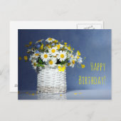 Carte Postale Panier avec fleurs de printemps (Devant / Derrière)