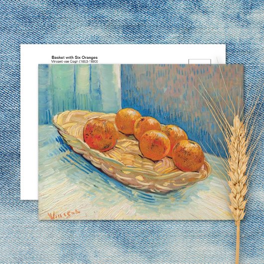 Carte Postale Panier avec six Oranges Vincent van Gogh