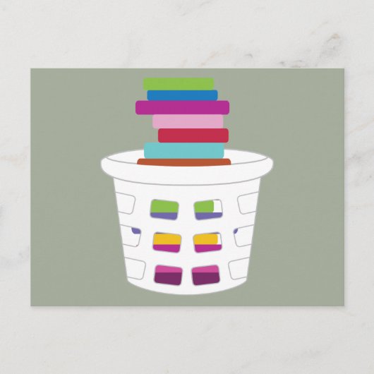 Carte Postale Panier de blanchisserie de vêtements (Devant)