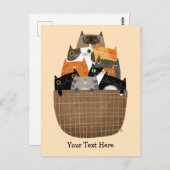 Carte Postale Panier de chatons (Devant / Derrière)
