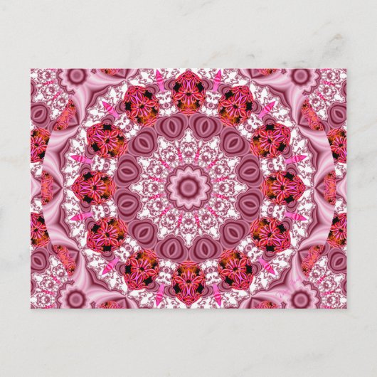 Carte Postale Panier de dentelle, Rouge Abstrait, Rose, Mandala  (Devant)