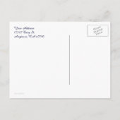 Carte Postale Panier de fleurs bleues et blanches sur toile faux (Dos)