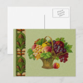 Carte postale Panier de fruits d'art vintage (Devant / Derrière)