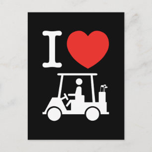 Carte Postale Panier de golf I Heart (Love)