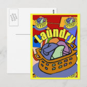 Carte Postale Panier de la salle de blanchisserie (Devant / Derrière)