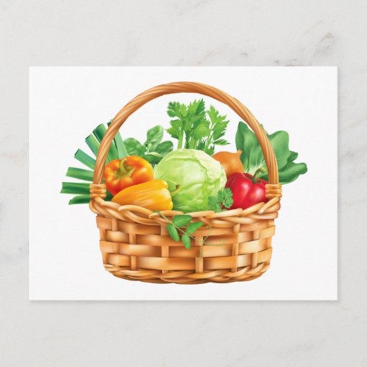 CARTE POSTALE PANIER DE LÉGUMES FRAIS (Devant)