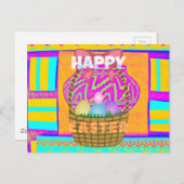 Carte Postale Panier de Pâques et d'Oeufs inspirés de l'Afrique  (Devant / Derrière)