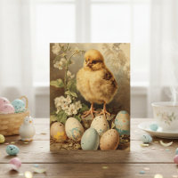 Panier de Pâques vintage en forme de poussin