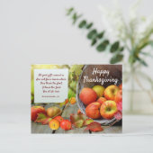 Carte Postale Panier de pomme coloré Thanksgiving (Debout devant)