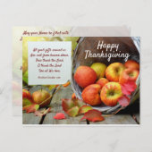 Carte Postale Panier de pomme coloré Thanksgiving (Devant / Derrière)