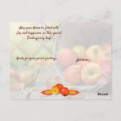 Carte Postale Panier de pomme coloré Thanksgiving (Dos)