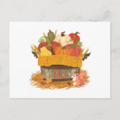 Carte Postale Panier de récolte Citrouille d'automne (Devant)