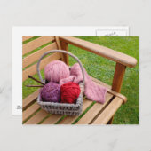 Carte Postale panier de tricot (Devant / Derrière)