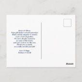 Carte Postale Panier de vacances Merci avec Llama de Noël (Dos)