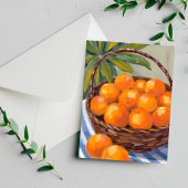 Carte Postale Panier d'Oranges Peinture d'agrumes de fruits
