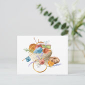 Carte Postale Panier en fils de tricot pour Tricot (Debout devant)