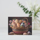 Carte Postale Panier Festif Vibrant Des Oeufs De Pâques (Debout devant)