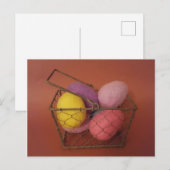 Carte postale Panier OEufs colorés - Pâques (Devant / Derrière)