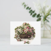 Carte Postale Panier Rose sauvage vintage (Debout devant)
