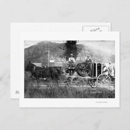 Carte Postale Panier tiré à cheval (Devant / Derrière)