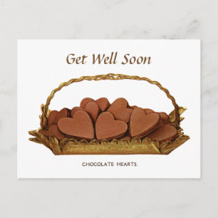 Carte Postale Panier vintage de Coeurs de Chocolat s'améliorer b