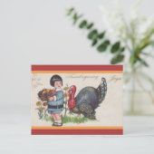 Carte Postale Panier vintage Fruit Turquie Thanksgiving (Debout devant)