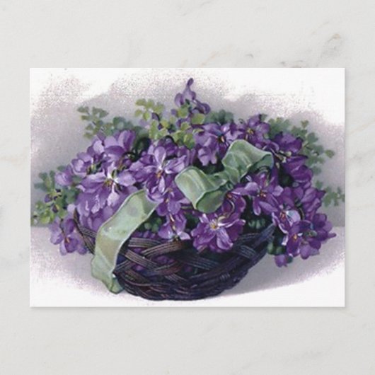 Carte Postale Panier Violets vintages (Devant)