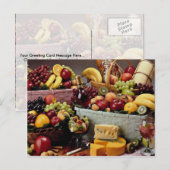 Carte Postale Paniers à fruits, fruits et fromages (Devant / Derrière)