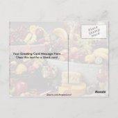 Carte Postale Paniers à fruits, fruits et fromages (Dos)