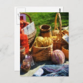 Carte Postale Paniers de fils au marché aux puces (Devant / Derrière)
