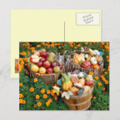 Carte Postale Paniers de fruits et légumes d'automne (Devant / Derrière)